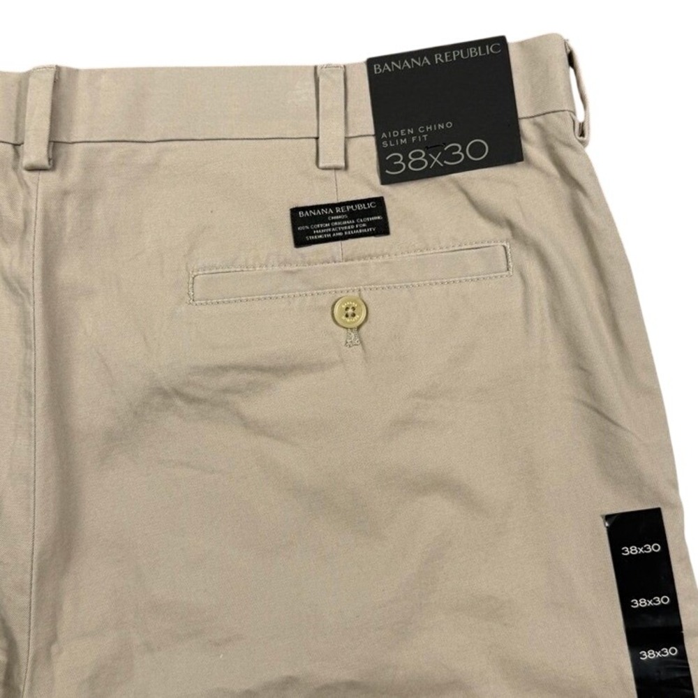 Banana Republic Aiden Chino Slim Fit Khaki Pants Mens 38x30 Tan 406381-01-1 NWT